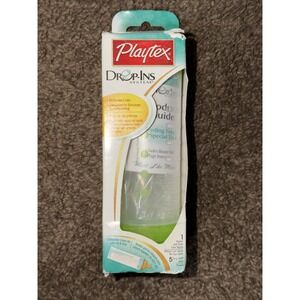 [1] PLAYTEX Drop-Ins Nurser Bottle with Slow Flow Latex Nipple 5 Liners Green